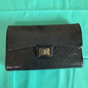 Chanel Black Quilted Leather Wallet
